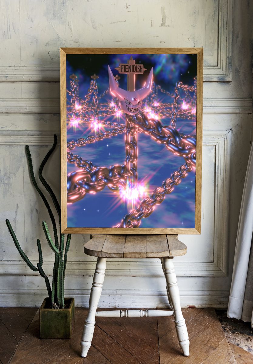 Fienidish Chainscape Digital Art Poster. — room view 1
