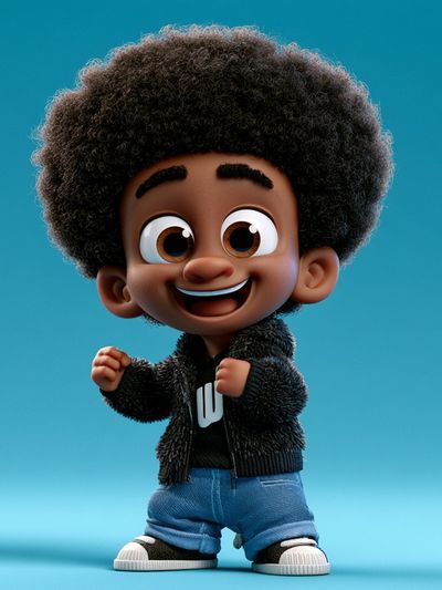 Smiling 3D Cartoon Boy Poster. poster