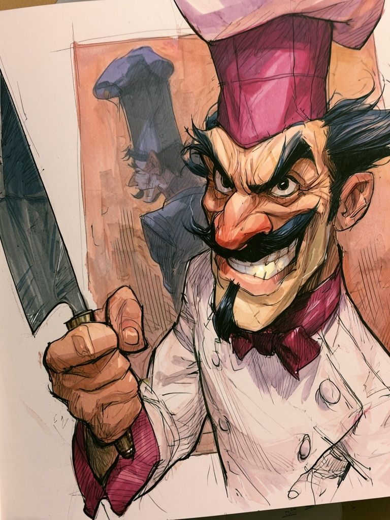 Chef Cartoon Illustration Poster. poster detail