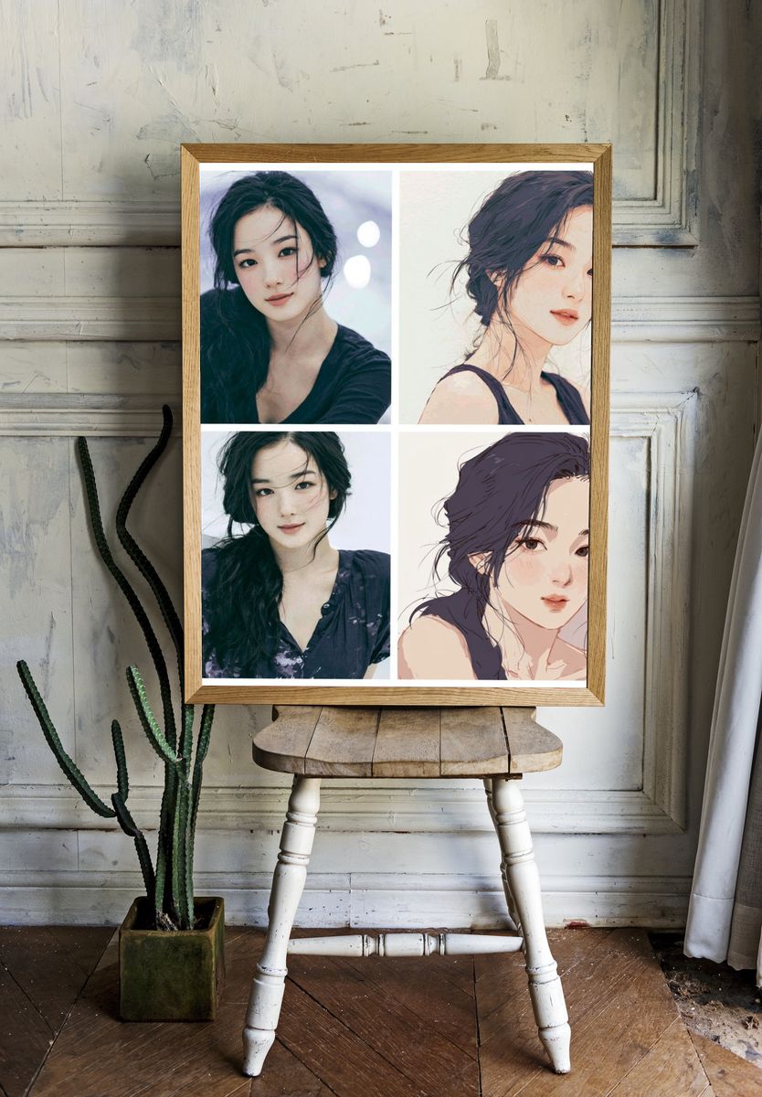 Elegant Woman Portrait Illustration Poster. room preview