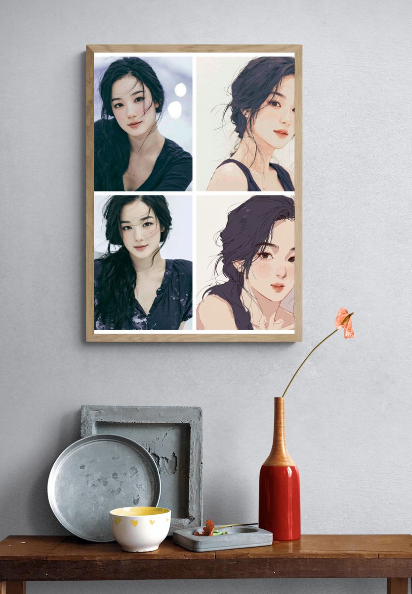 Elegant Woman Portrait Illustration Poster. — room view 3