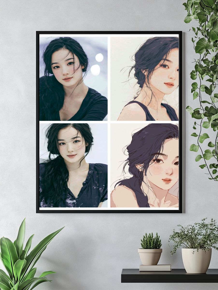 Elegant Woman Portrait Illustration Poster. — room view 4
