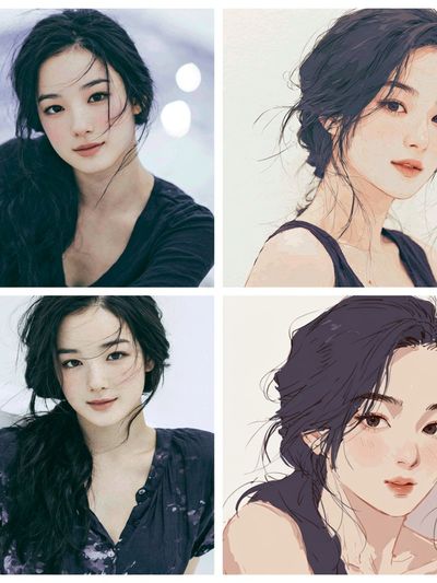 Elegant Woman Portrait Illustration Poster.