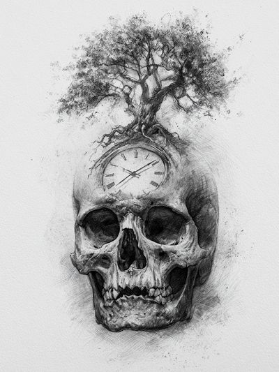 Tree Skull Surrealism Print.