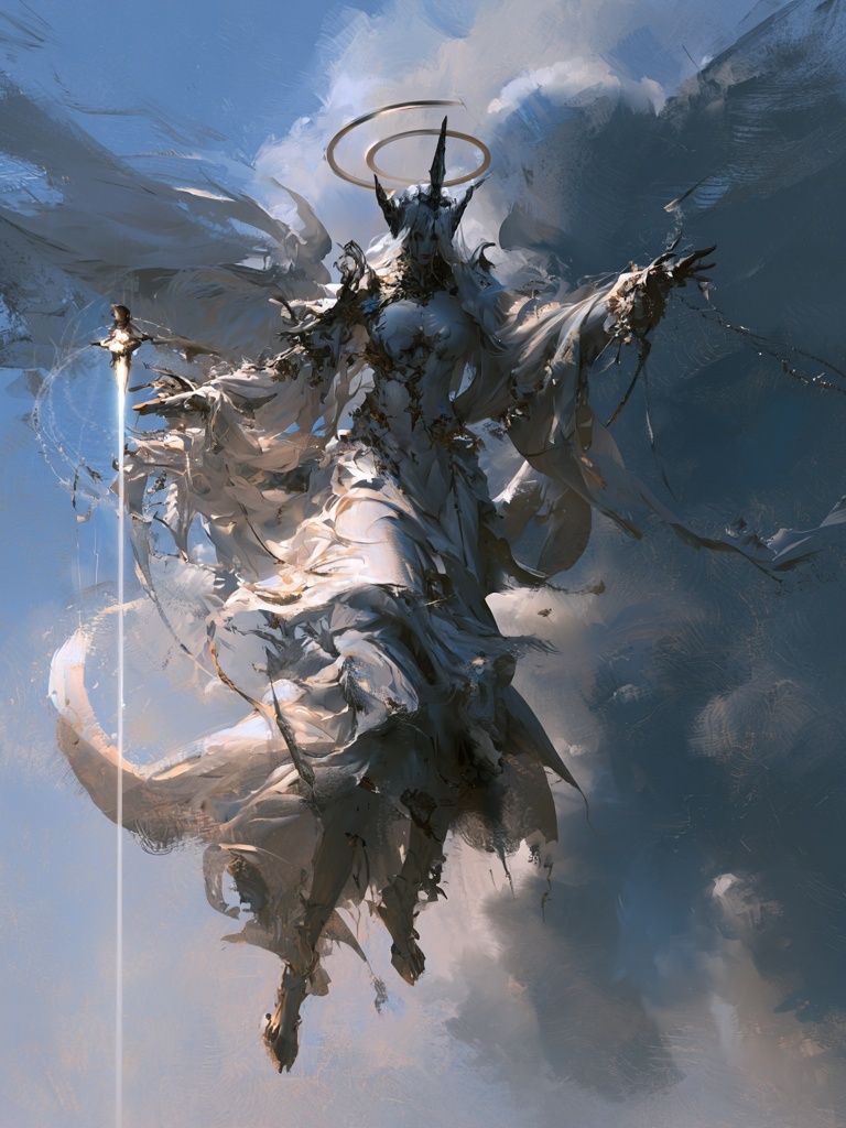 Celestial Guardian Fantasy Print. poster detail