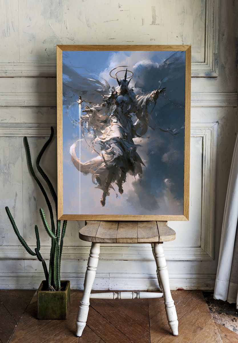 Celestial Guardian Fantasy Print. room preview