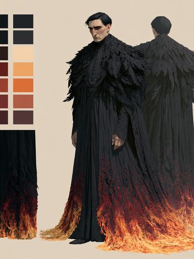 Dark Cloaked Figure Fantasy Illustration Poster.