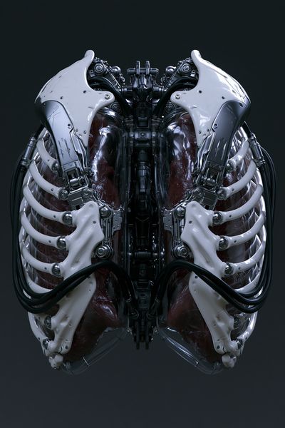 Cybernetic Ribcage Illustration Poster.