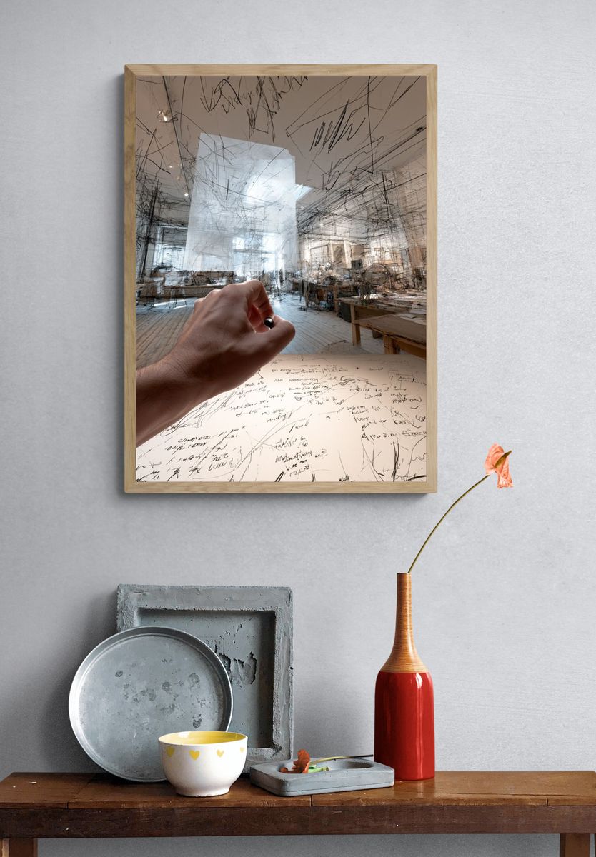 Surreal Sketch Room Illustration Poster. — room view 3