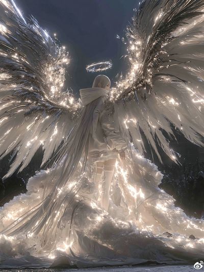 Celestial Angel Wings Illustration Print.