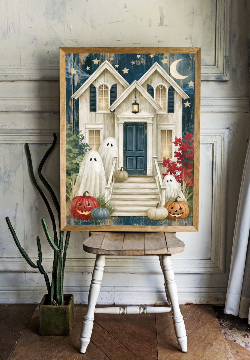 Haunted House Halloween Poster. — room view 1