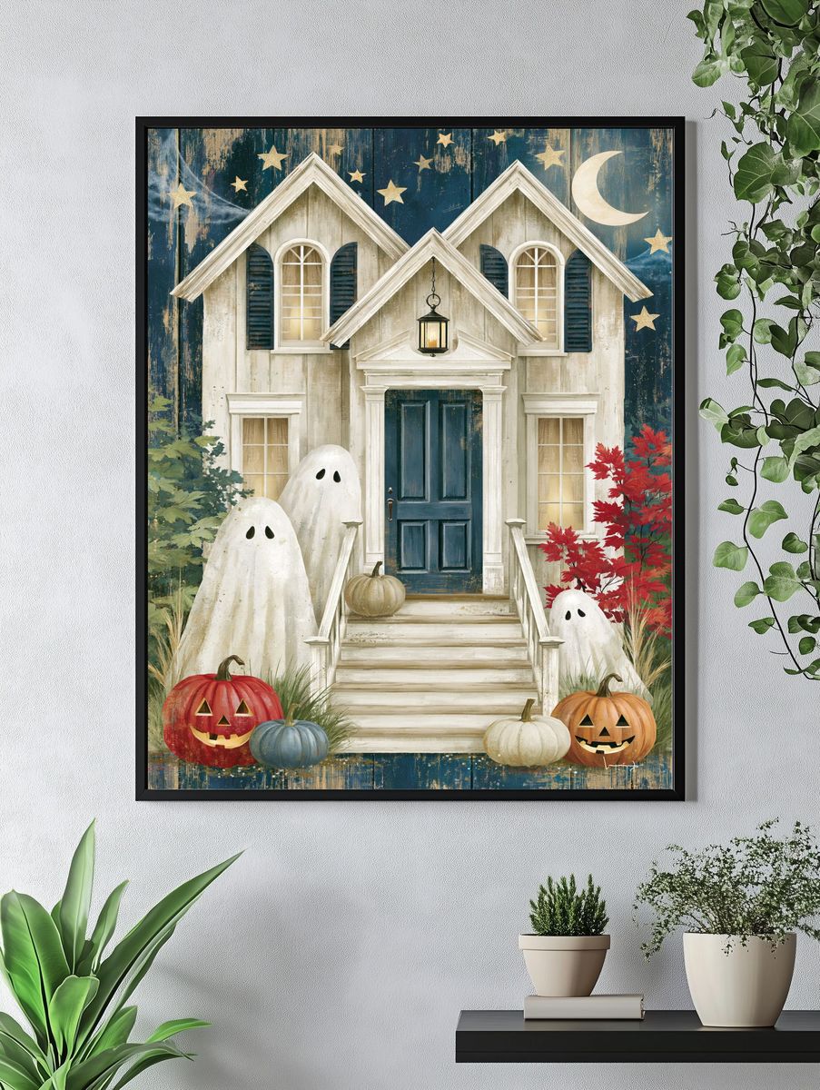 Haunted House Halloween Poster. — room view 4
