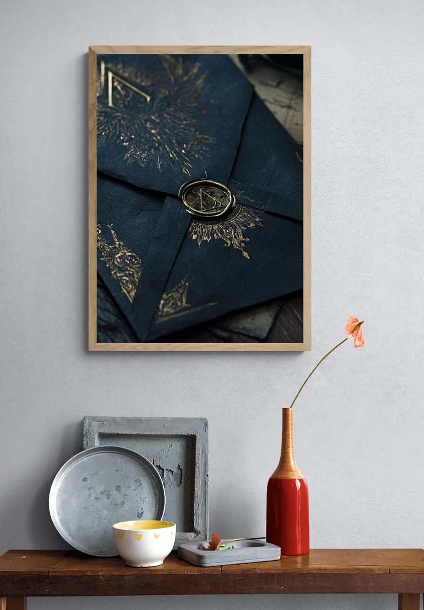 Dark Enchanted Seal Illustration Poster. — room view 3
