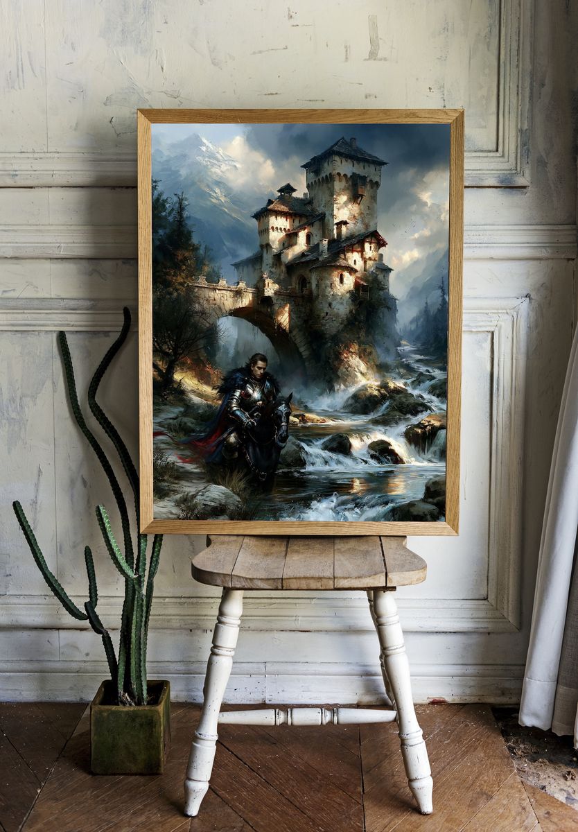 Knight at the Castle — Fantasy Print. — room view 1