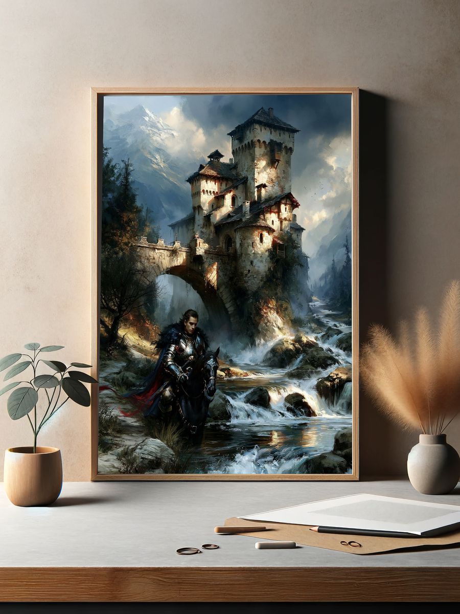 Knight at the Castle — Fantasy Print. — room view 2