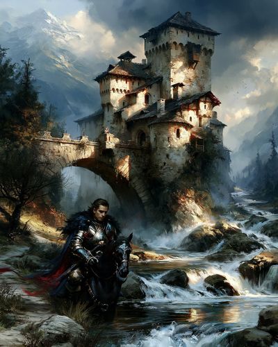 Knight at the Castle — Fantasy Print.