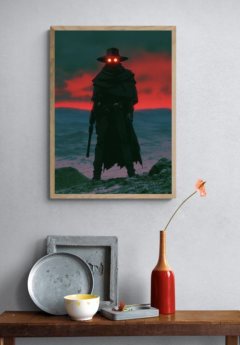 Masked Gunslinger Sci-Fi Poster. — room view 3