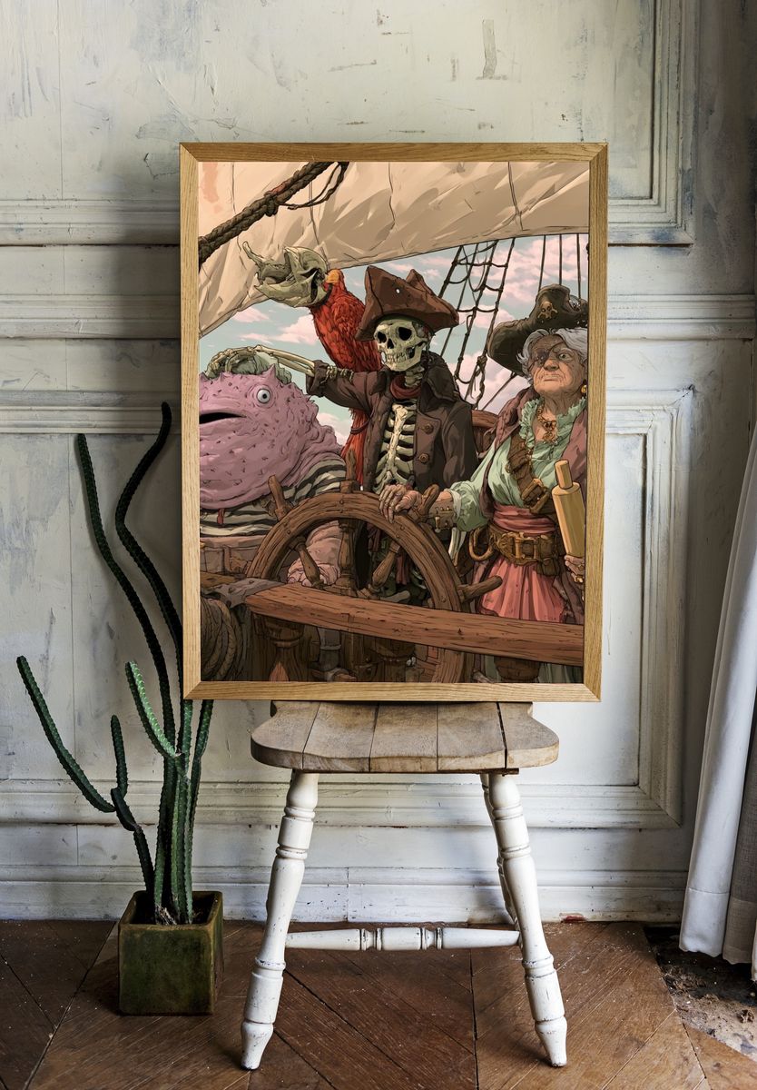 Pirate Crew Fantasy Illustration Poster. room preview