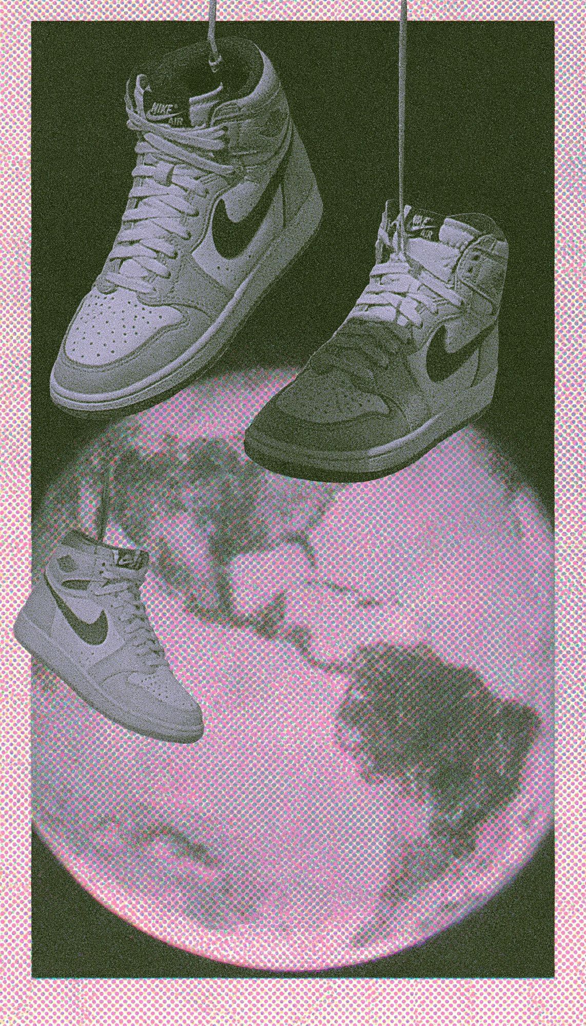 Sneaker Moon Collage Poster. poster — illustration art