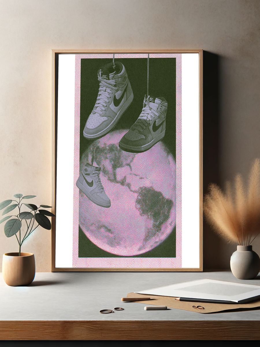 Sneaker Moon Collage Poster. — room view 2