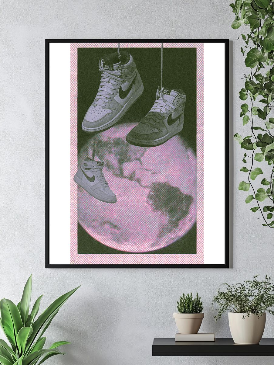 Sneaker Moon Collage Poster. — room view 4