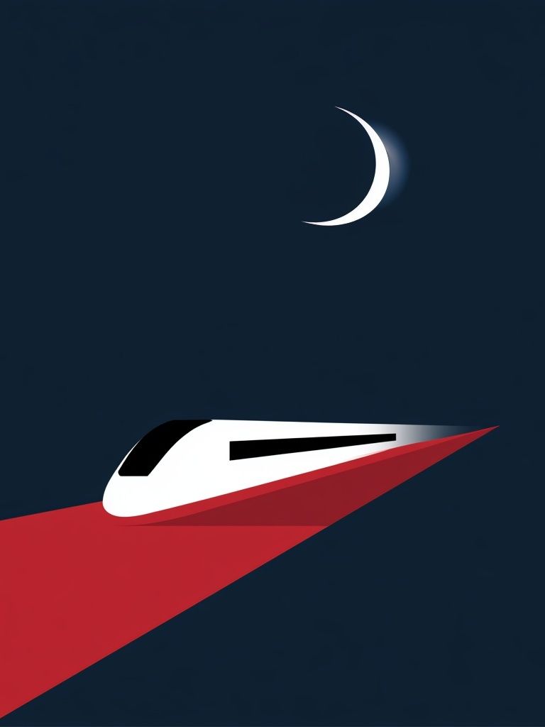 Minimalist Train Night Poster. poster detail