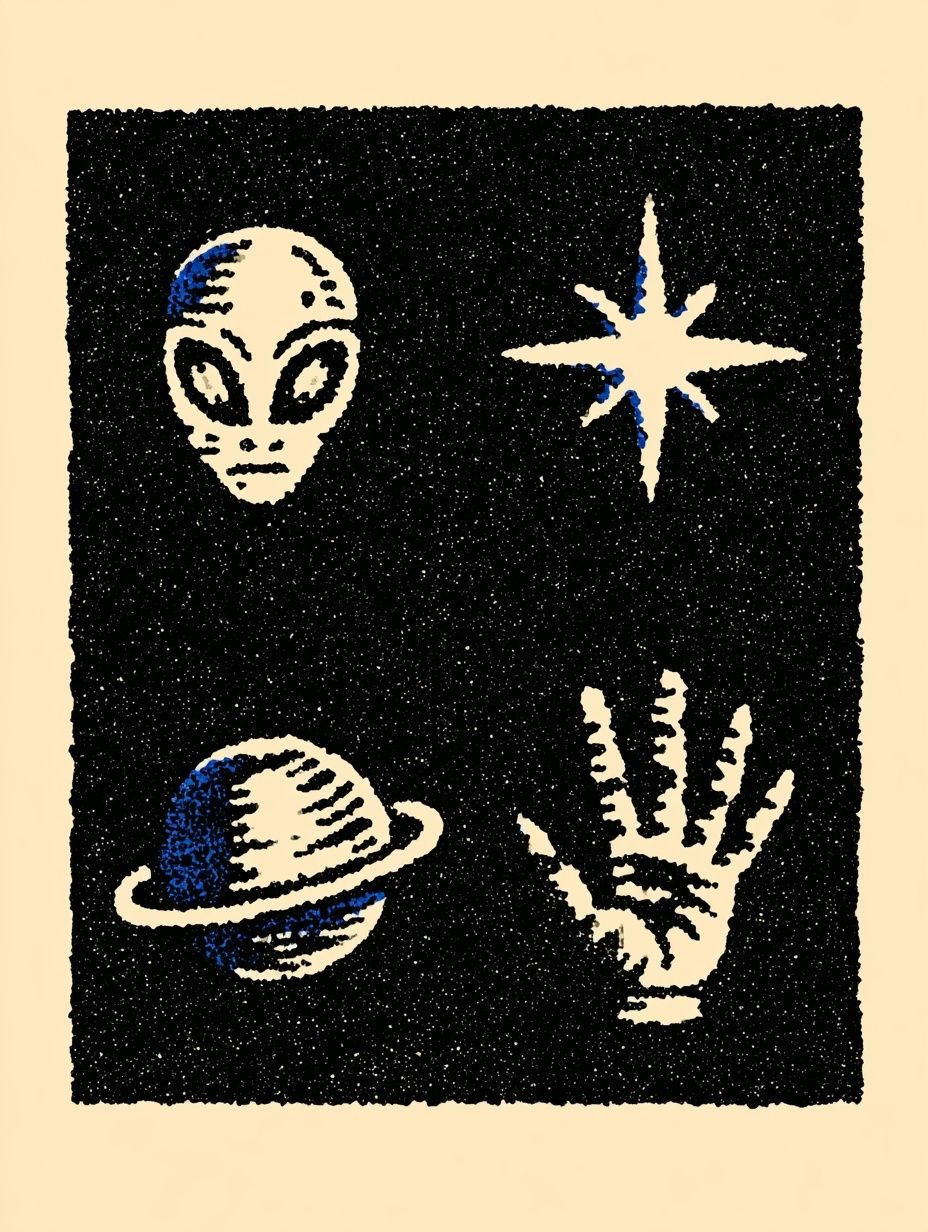 Cosmic Symbols Illustration Poster. poster detail