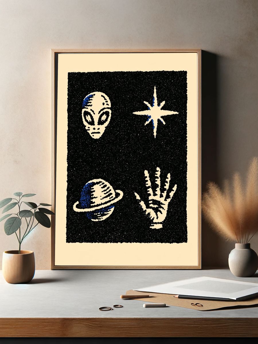 Cosmic Symbols Illustration Poster. — room view 2