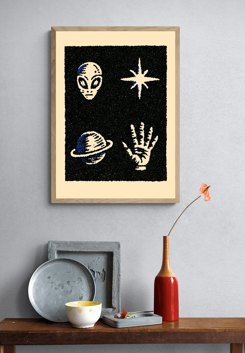 Cosmic Symbols Illustration Poster. — room view 3