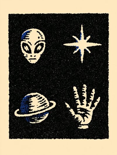 Cosmic Symbols Illustration Poster.