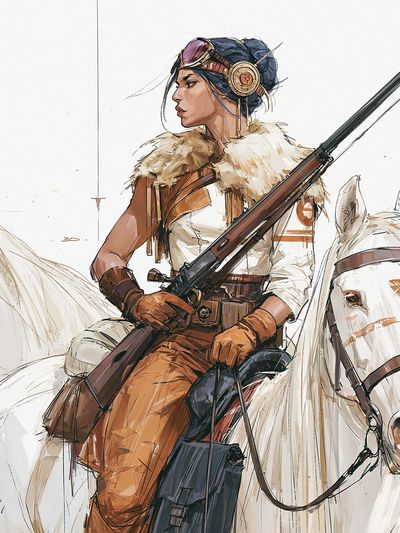 Cowgirl Rider Digital Art Poster.