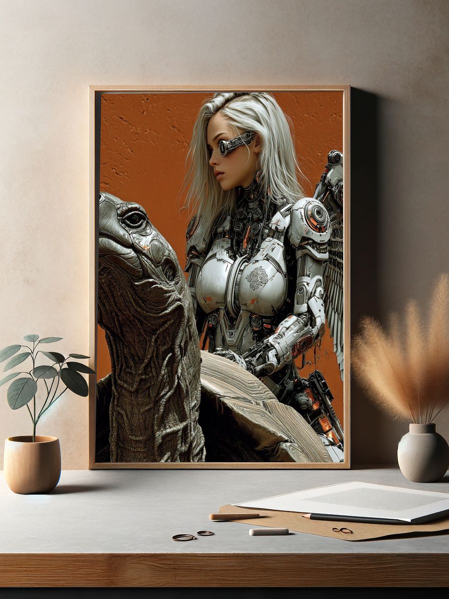 Cybernetic Woman and Tortoise Print. — room view 2