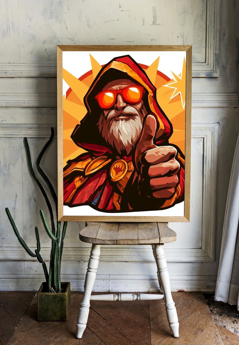 Wizard Hero Digital Art Poster. room preview
