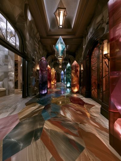 Crystal Hallway Digital Art Poster.