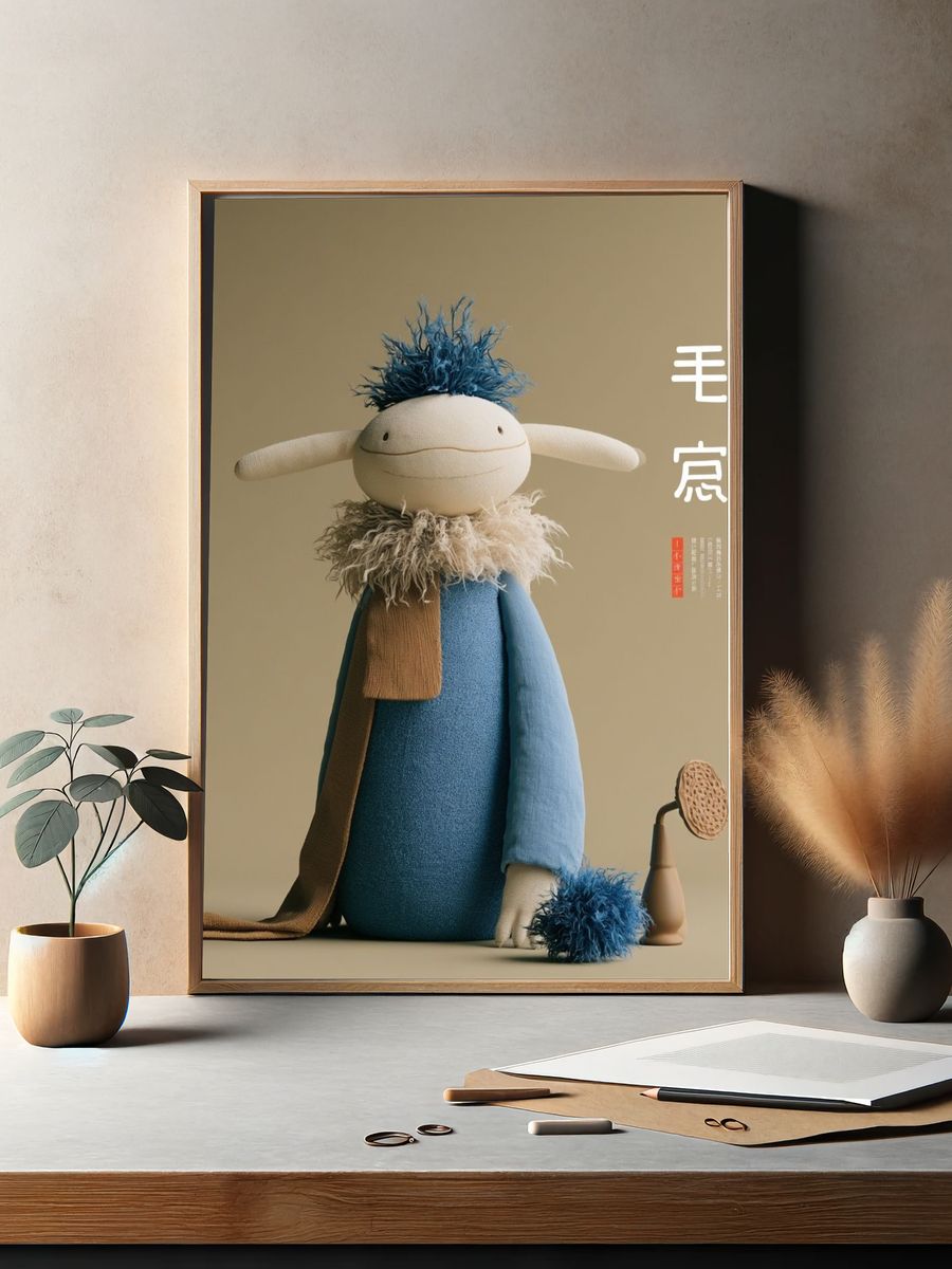 Plush Character Illustration Poster. — room view 2