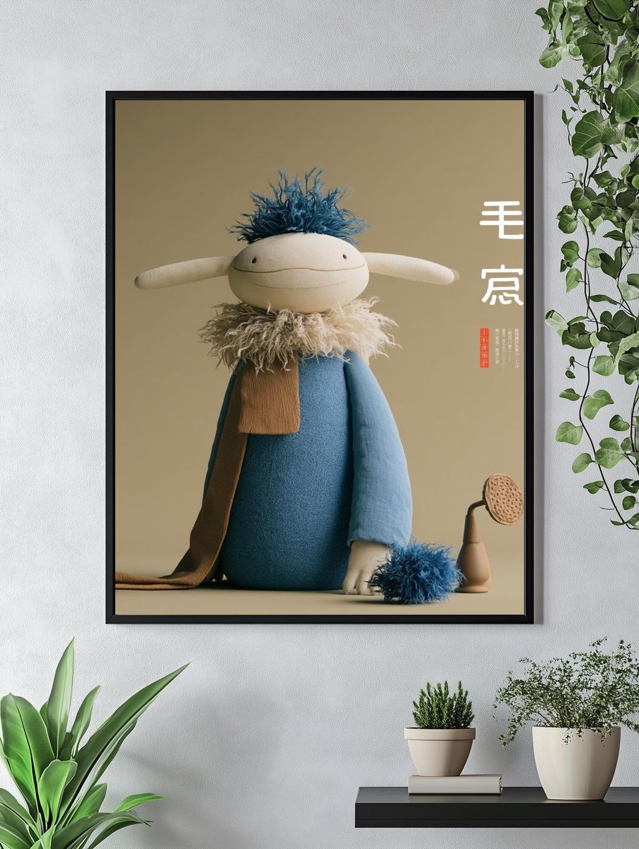 Plush Character Illustration Poster. — room view 4
