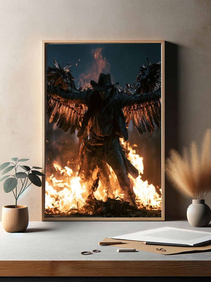 Winged Cowboy Fire Ritual Poster. — room view 2