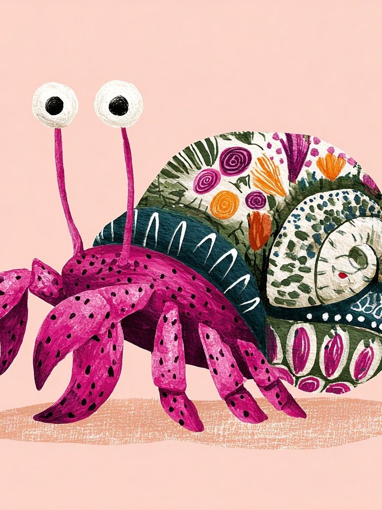 Whimsical Snail Illustration Poster. poster detail