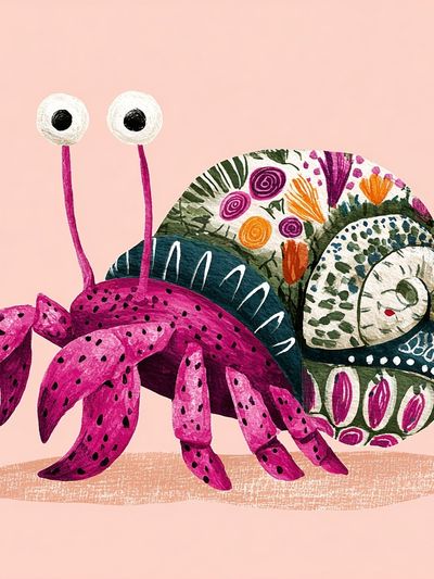Whimsical Snail Illustration Poster.