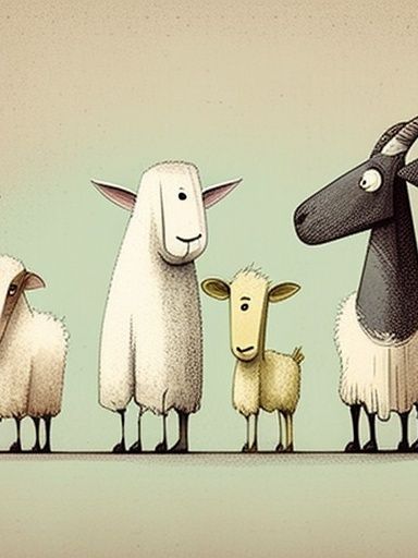 Whimsical Sheep Family Illustration Poster. poster — illustration art