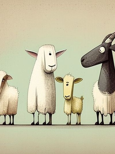Whimsical Sheep Family Illustration Poster. poster
