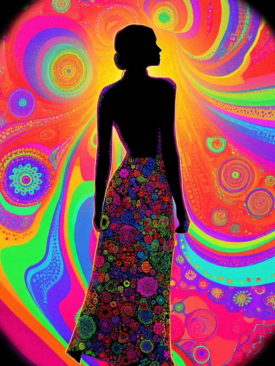 Psychedelic Silhouette Illustration Poster. poster detail