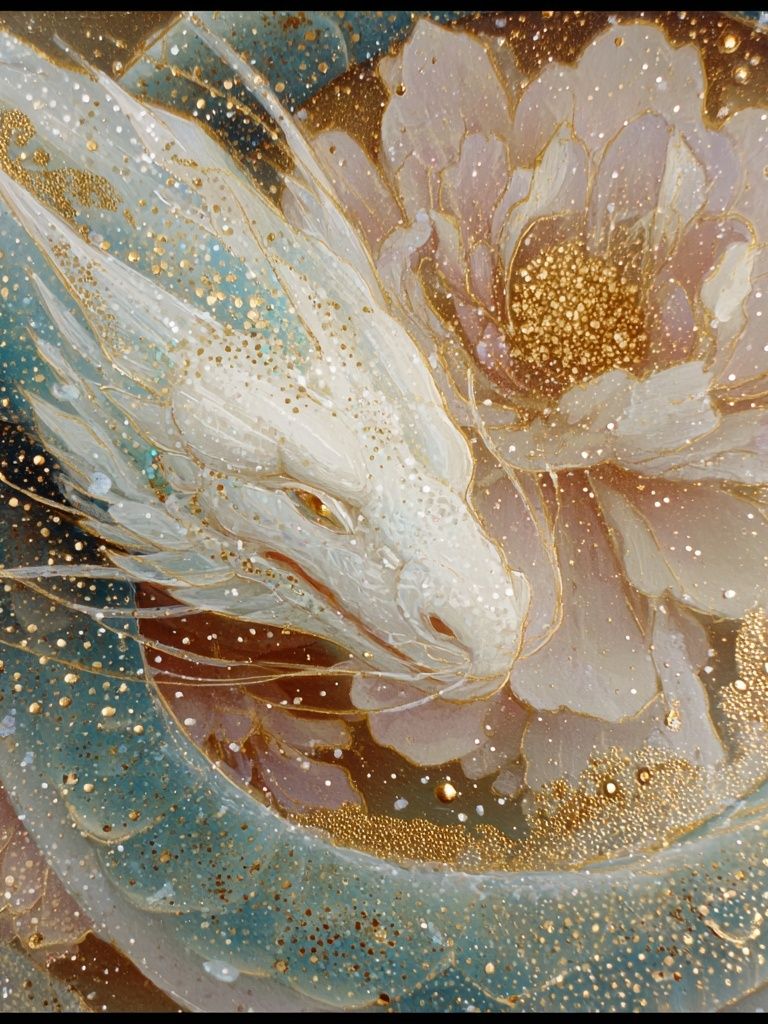 Celestial Dragon Flower Abstract Print. poster detail