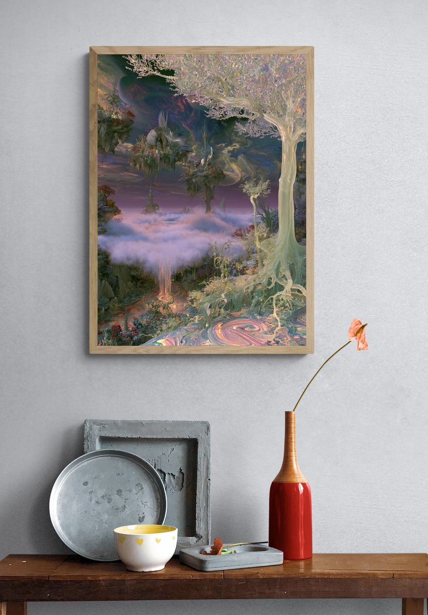 Dreamlike Fantasy Landscape Print. — room view 3