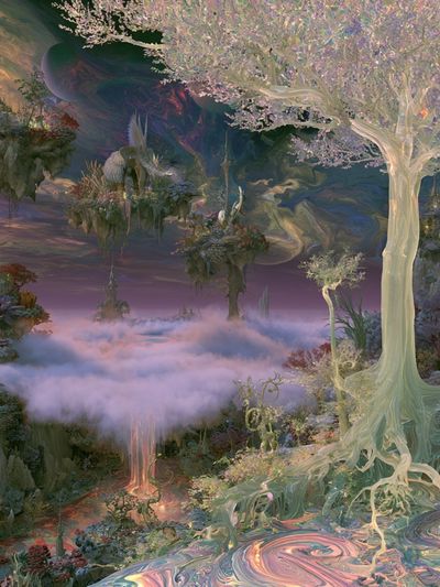 Dreamlike Fantasy Landscape Print.