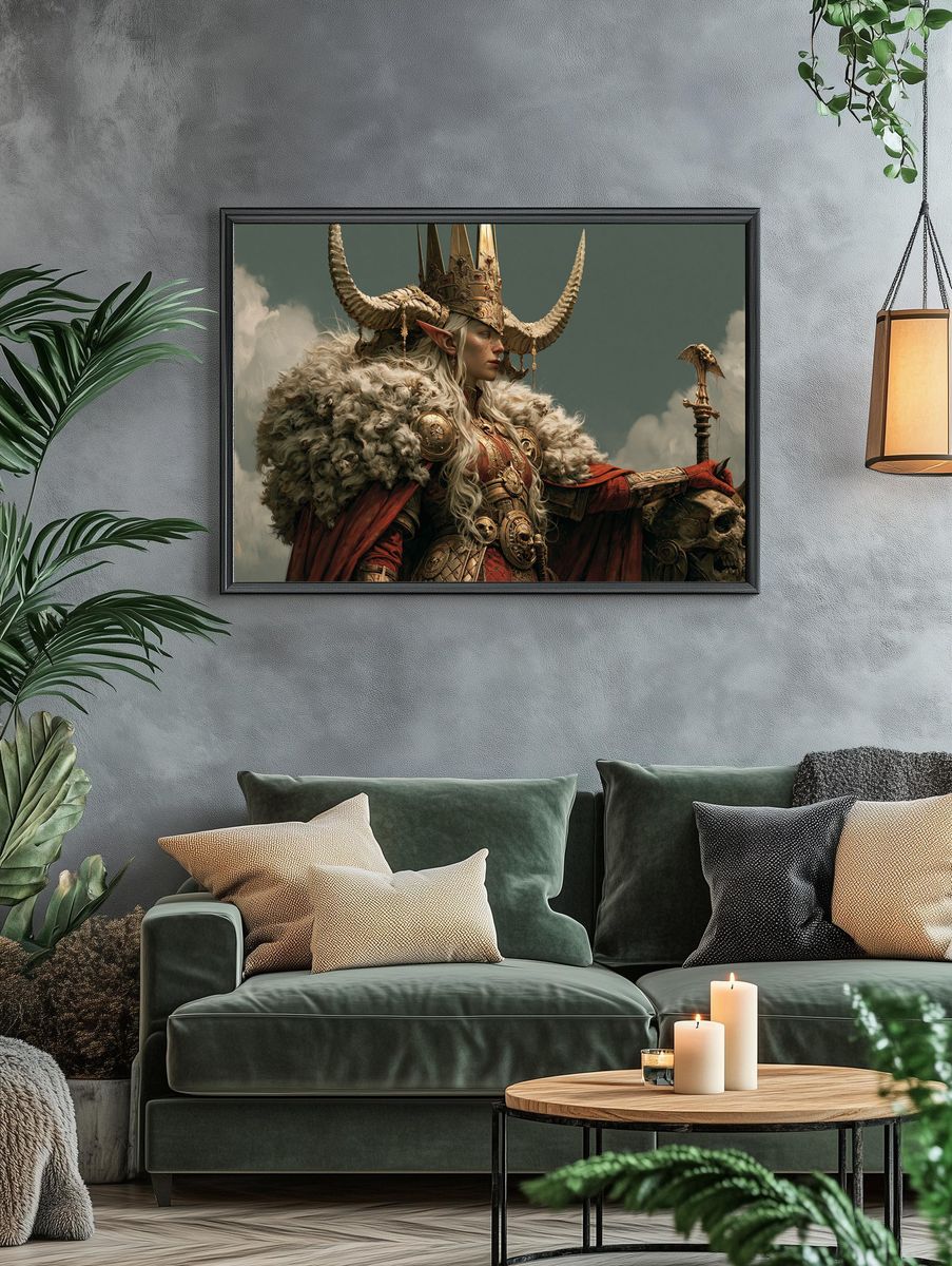 Horned Queen Fantasy Print. — room view 4