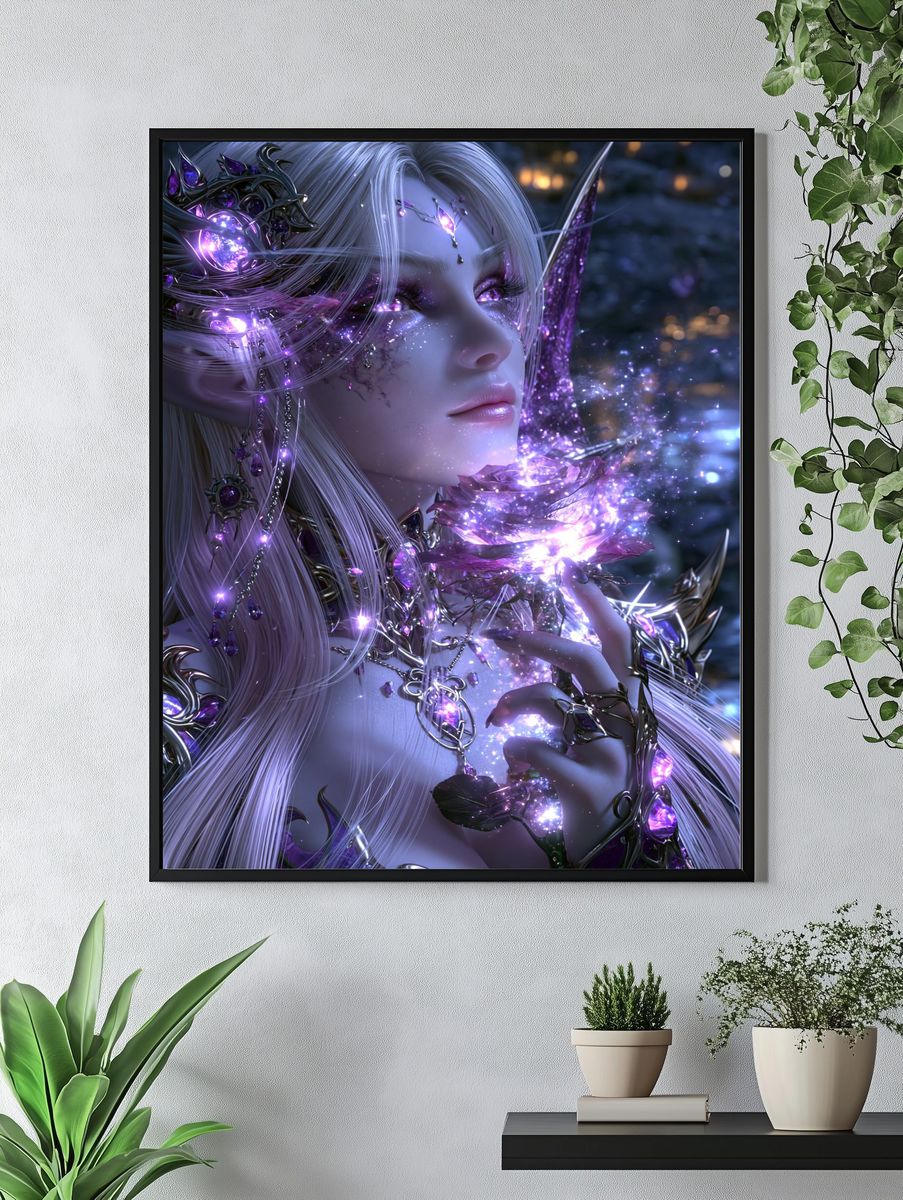 Celestial Elf Portrait Print. — room view 4