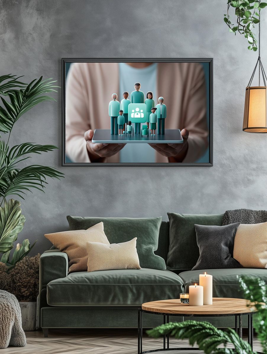 Community Network Illustration Poster. — room view 4