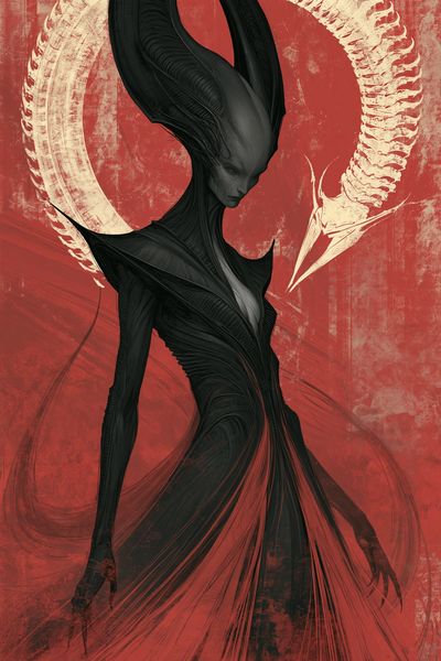 Alien Figure Digital Art Poster. poster