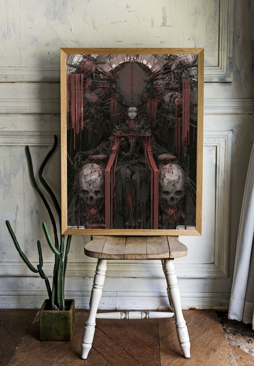 Dark Throne Surrealism Print. room preview